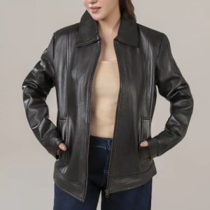 Anna Women’s Black Leather Jacket