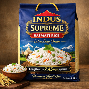 INDUS Supreme Basmati Rice with lengtt upto 7.45mm approx