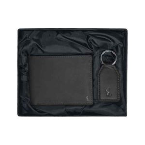 Premium Leather Wallet & Keychain Gift Set