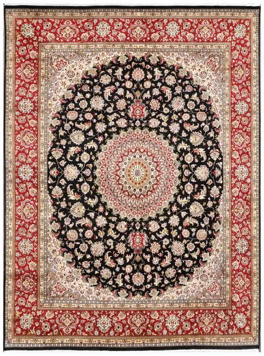 Red & Black Textured Carpet
