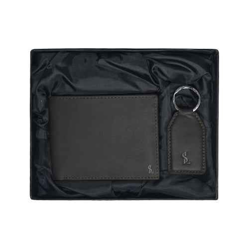 Premium Leather Wallet & Keychain Gift Set
