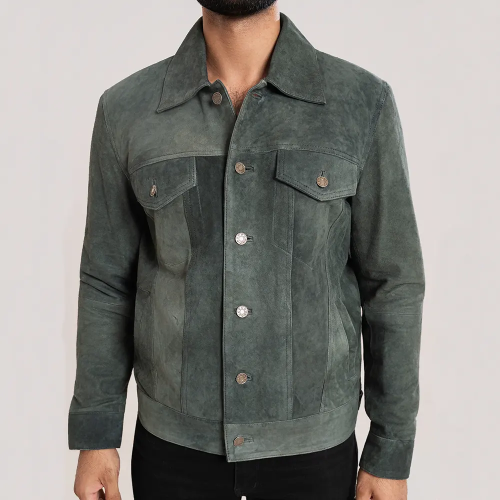 Ryan Men’s Green Trucker Jacket